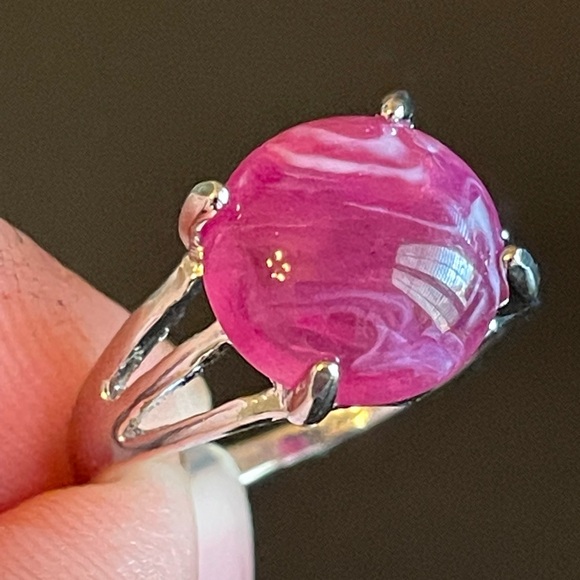 Purple gemstone S925 silver ring size 8.5 - Picture 6 of 8